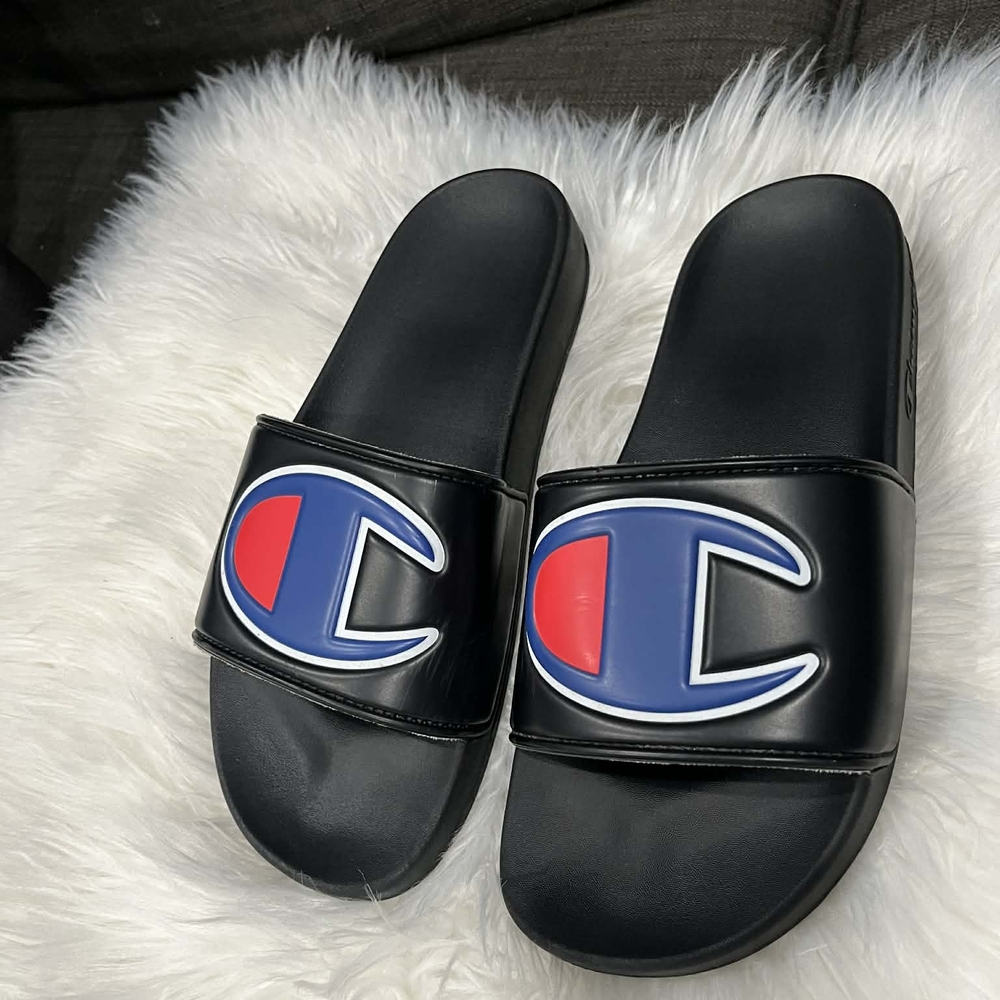 Champion Black Slide Sandals